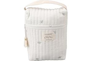 HAPIVIDA Bolsa Portátil para Biberones y Comida de Bebé - Bolsa Plegable con Patrón Bordado para Toallitas, Pañales, Frutas y Bebidas