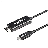 Amazon Basics Adapterkabel USB-C (Quelle) auf HDMI (Display), Thunderbolt-3-kompatibel, 4K bei 30 Hz, 1.82 m, schwarz