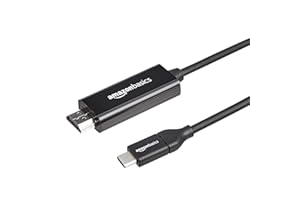 Amazon Basics Cable adaptador de USB-C (fuente) a HDMI (pantalla), compatible con Thunderbolt 3, 4K a 30 Hz, 1.82 m, negro