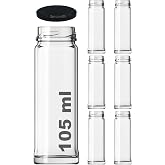 Afracam 105 ml Şeffaf Cam Kavanoz 105 cc Konserve Metal Kapaklı Cam Kavanoz 6 Adet (Şeffaf, 105 cc (Uzun))