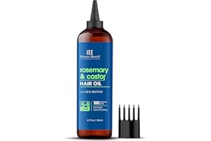 Botanic Hearth Rosmarin- und Rizinus-Haaröl (Rosemary & Castor hair Oil) (6,7 fl oz) | Nährende und stärkende Haarbehandlung für dickeres, gesünder aussehendes Haar