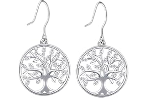 CELESTIA Arbre de Vie Boucles d’oreilles Femme Argent 925 Bijoux Cadeau Femme Maman Sœurs Amie Anniversaire