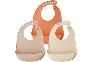 Airfish 3er-Set Silikon-Lätzchen für Babys und Kleinkinder, Weiche und Wasserfeste BPA-freie Lätzchen