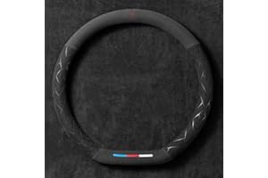 QUNNO Auto Coprivolante, per BMW Série 1 Series 1er Serie 1 E81 E82 E87 E88 F20 F21 F40 F52 116i M135i Coprivolante Pelle Microfibra Antiscivolo Accessori,Style B - Shape D