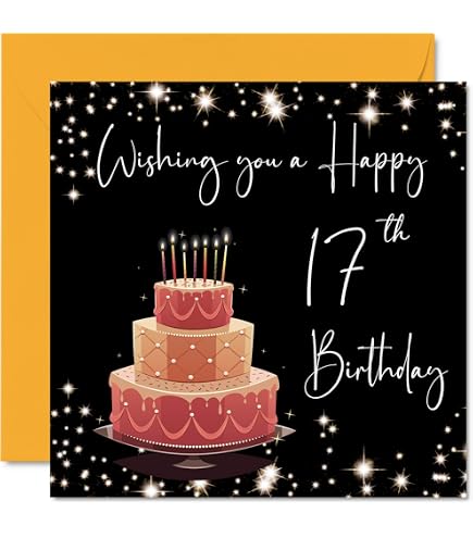 Geburtstagskarte Zum 17. Geburtstag – „Loved For Seventeen Years“, 12,7x17,8 Cm, Blanko Innen