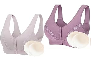XWSM 2 Stücke Vorne Verschluss Dessous BH Mit Brust Prothese Taschen Unterwäsche Mittleren Frauen Täglichen Post Chirurgie Mastektomie BH (Color : E, Size : XXXL/XXX-Large)
