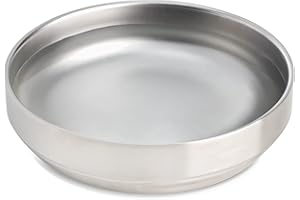 Cat Bowl, Stainless Steel Wide Flat Feeding Bowl for Cats and Cats, Water Bowl, Width 15 cm, Whisker Friendly