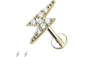 AWAKEN Piercing Labret Acciaio Chirurgico Filettato Internamente Stud Orecchini Borchie Cartilagine Helix Tragus Conch Medusa Daith Piercing a Bottone