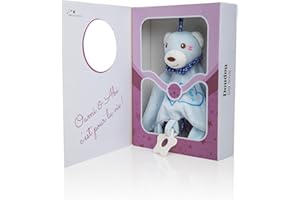 ISLA TOYS Islatoys – Doudou Plat Garçon, Peluche pour Enfant et Bébé, Idée Cadeau de Naissance Garçon, avec Anneau de Dentition, Jouet Bébé et Compagnie.