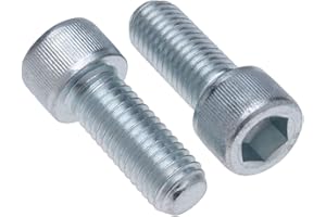 KEPLE Tornillos de Cabeza de Cilindro M8 Strenght Sleel Class 8.8 (Paquete de 10) Tornillos de Cabeza Hexagonal Bañados en Zinc con Rosca Cilíndrica de Alta Resistencia Certificada DIN912 (8mm x 20mm)
