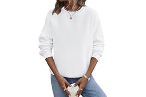 TICTICMIMI Lässige Damen-Sweatshirts mit Rundhalsausschnitt, langärmelig, lockere Passform, Herbst-Shirt