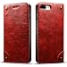 Produktbild Apple iPhone 7 Plus/8 Plus 5,5" Leder Hülle Flip Case Handytasche und Brieftasche mit Kreditkarten Kartenfach mit Unsichtbarem Magnet Verschluss Standfunktion, Rot