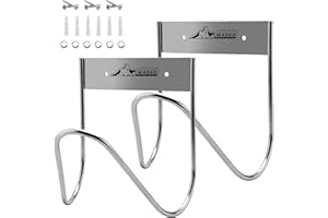 WADEO Supporto Tubo Giardino in Acciaio Inox 304, Montaggio Parete per Tubi Acqua/Cavi Estensione, Antiruggine & Robusto, Organizza Giardino/Garage (2 Pezzi)