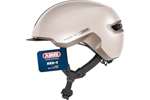ABUS Urban Helm HUD-Y à LED arrière magnétique Rechargeable & Fermeture magnétique - Casque de vélo Cool pour Usage Quotidien - pour Hommes et Femmes