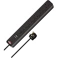 Brennenstuhl Ecolor 5-way extension lead black (Power Strip with 1,5 m cable, safety fuse button and On/Off switch, 90° angle of sockets)