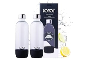 CO2 YOU CO₂ YOU 2 x Bubbla Carbonating Bottles (1 L – Carbon Black) – Reusable Replacement Bottles for Home Sparkling Water Makers – BPA-Free & Leakproof – Check Machine Compatibility Before Purchase