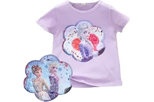 FANCYLAND T-Shirt Anna & ELSA Frozen 2 Kinder-Flip Pailletten Baumwolle-Die Eiskönigin Mädchen Kurzarm-Shirt