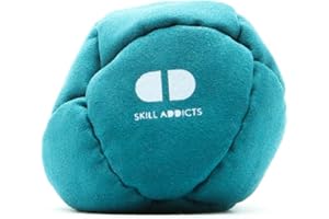 Skill Addicts Footbag (Freistil Foot Bag für jedes Fähigkeitsniveau, Enthält einen Satz Hackysack-Aufkleber und eine App zum Erlernen von Tricks)