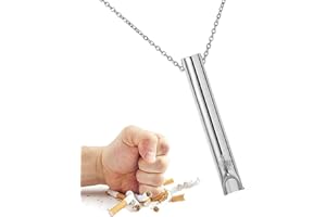 AIWEIYER Breathing Necklace Stop Vaping, Breathlace Quit Vaping Necklace, Stress Relief Necklaces, Anapana Breathing Necklace， Breathlace Vape Necklace for Women Men (Silver)