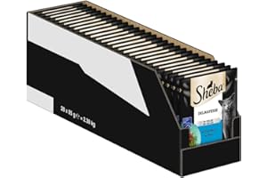 SHEBA Portionsbeutel Nassfutter für Katzen Delikatesse in Gelee mit Thunfisch MSC-Zertifiziert 28 x 85g