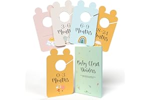 Tiny Trees® Wardrobe Organisers in Gift Box - 8X Unisex Clothes Organisers 0-24 Months - Newborn Gifts for Parents, Clothes Organiser and Nursery Closet Age Labels