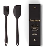 Frenchware Oil Brush for Cooking & Non-Stick Silicone Spatula (Set of 2) Baking & Mixing - Seamless Design, Heat-Resistant -4