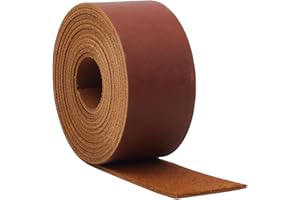 GORGECRAFT 37.5mm Wide Genuine Leather Strips 2m Long Crazy Horse Leather Straps 1.8mm Thick Cattle Hide Flat Leather Cord Full Grain Tanned Cowhide Leather String for DIY Crafts Belts, Saddle Brown