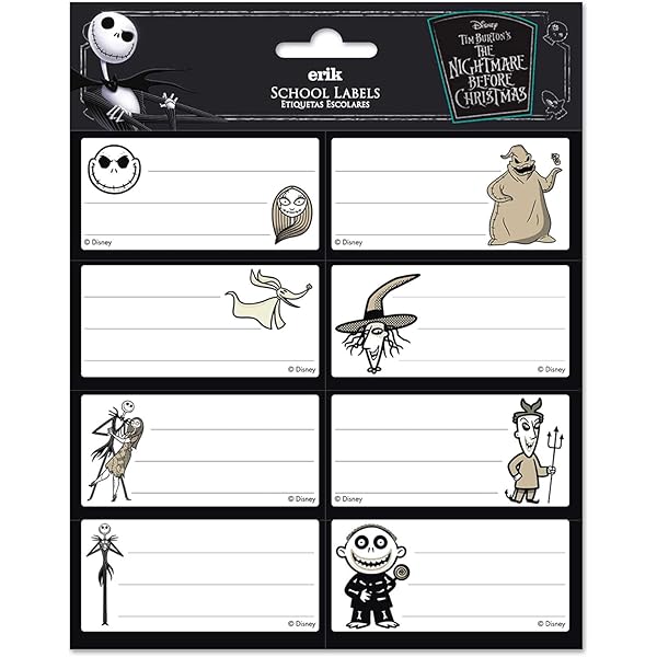 Nightmare before christmas name tags Clearance