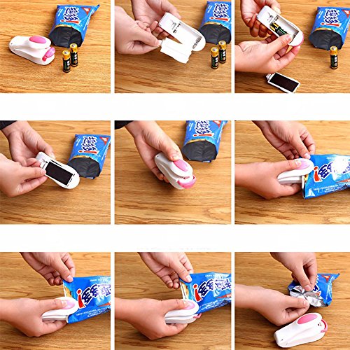 Luniquz mini Folienschweißgerät Einschweißgerät mit Magnete für Verpackungen Handschweißgerät Beutelverschliesser Mini-Heißsiegelmaschine für Snack/Süßigkeiten/Lebensmittel - 7