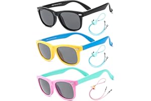 Rocf Rossini Flexible Kids Sunglasses Polarized Toddler Sun Glasses for Baby Boys and Girls Shades UV400 Protection with Case Age 2-8