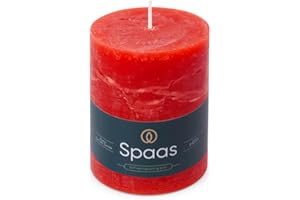 Spaas Bougie Pilier Rustique 80/110 mm 65h - rouge