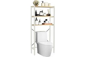 MAGIC SELECT Estante Superior Inodoro. Estantería de Almacenamiento Ahorra Espacio de 3 Niveles. Estantería Organizadora de Baño Encima Inodoro o Lavadora. Madera E1 y Acero.