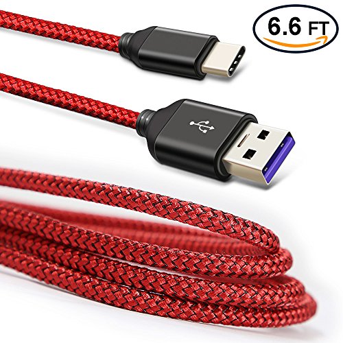 USB C Ladekabel für Honor Note 8, Higoo 2M [6.6FT] Honor Ladegerät Kabel Schnellkabel Kabellos Nylon Kabel Reversible Ladegerät Kabel USB Datenübertragungskabel für Honor 8 8s v8 v9 Magic Red