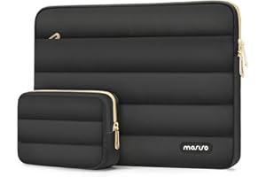MOSISO Puffy Pokrowiec na laptopa, kompatybilny z MacBook Air/Pro, notebook 13–13,3 cala, MacBook Pro 14 cali M4 M3 M2 M1 2024–2021, pozioma torba poliestrowa z małą obudową, czarny