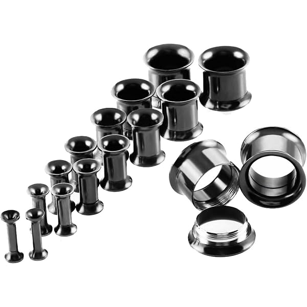Lot De 50 écarteurs D'oreille En Acrylique Et Tunnels Silicone - Piercing, Stretching
