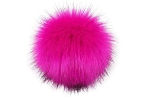 TONSEE ACCESSOIRE Tonsee 12 Stücke Flauschigen Plüsch Strickmützen Zubehör,1Stücke Pom Pom Ball mit Druckknopf für Stricken Hüte Zubehör Bommelmütze Schlüsselanhänger Bommel 10cm
