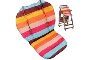 Ywoworld Baby-Hochstuhl-Sitzkissen, Matte, Regenbogen gestreift, wasserabweisend
