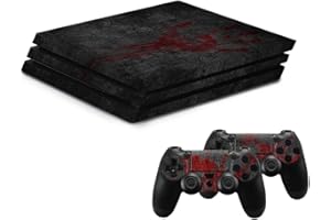 Hama Design-Skin „Undead“ für PlayStation 4 PRO (Folien-Set im Zombie-Design für PS4 PRO Konsole und 2 Controller, rückstandslos entfernbar) Designfolie, Gehäuse-Aufkleber
