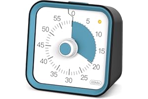 InfPokid Minuteur Visuel Timer Enfant avec Fonction Pause, Compte à Rebours de 60 Minutes Minuteur Enfant pour Salle de Classe, études, Cuisine, Silencieux Gestion du Temps pour Le TDAH (Noir)