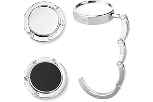 Diompirux 2 pièces Anti-dérapant Crochet de sac à main pliable, Rond de Support de Sac à Main Pliable, idée Cadeau pour Femme pour Table ou Bureau Suspension Sac à Main, Petits Objets