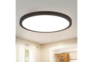 ZMH Deckenlampe LED Deckenleuchte Badezimmer - Ø30cm Badezimmerlampe Flach Schlafzimmerlampe Schwarz Küchenlampe 4000K Schlafzimmer Deckenbeleuchtung 24W Badlampe Rund Flurlampe für Bad Küche Flur