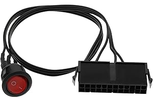 ECSiNG 20/24-pinowy kabel przełącznika zasilania ATX/EPS 24-pinowy ATX czerwona dioda LED włącznik/wyłącznik mostka rozruchowego akcesoria do testowania zasilania komputera chłodzącego wodę