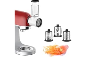 GVODE Accessorio Tagliaverdure per Kenwood Robot da Cucina Kmix(KMX), Grattugia per Formaggio, Passaverdure con 3 Lame in Acciaio Inox