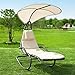 Produktbild SoBuy® OGS33-MI Schwingliege Sonnenliege mit Sonnendach Relaxliege Schaukelliege Gartenliege beige