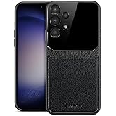 Zebana Samsung Galaxy A23 ile Uyumlu Kılıf Zebana Lens Deri Kılıf Siyah