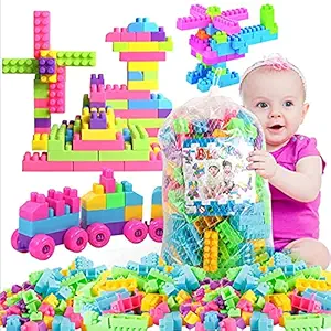 ONEZ Blocks for Kids Building Blocks Building Brick & Block Game Puzzles Set for Kids and Children for 5 Years and Above MulticolorGift Set for Girls & Boys Aged 3,4,5,6,7,8 Years - Multi Color (99+ Pcs Brick & Block)