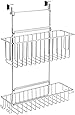 WENKO Einhängekorb Flexi, Organizer zum Einhängen an Schublade und Schranktür, geeignet für Badezimmer und Küche, ohne Bohren, 2 Etagen, aus verchromten Metall, 32 x 47 x 12,5 cm