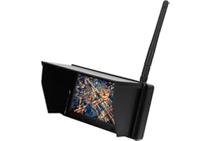 VGEBY Moniteur RécepteurFil LCD 4.3 Pouces 48CH 480x272 avec Batterie Intégrée pour Station au Sol FPV, écran Ultra Lumineux