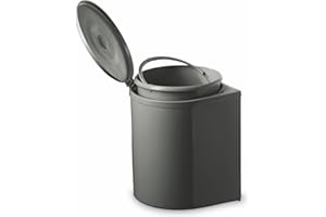 Fhuller Pattumiera Incasso Rotonda Apertura da Anta Secchio 12 Litri - Secchio Raccolta Differenziata in Plastica Atossica – Ø28,5 cm per Base o Sottolavello Cucina da 35 cm, Colore Ardesia