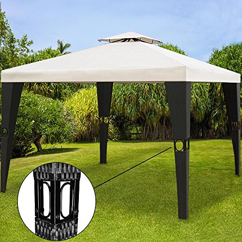 Preisvergleich Produktbild Rattan Pavillon Polyrattan 3x4m - 12m² überdachte Fläche